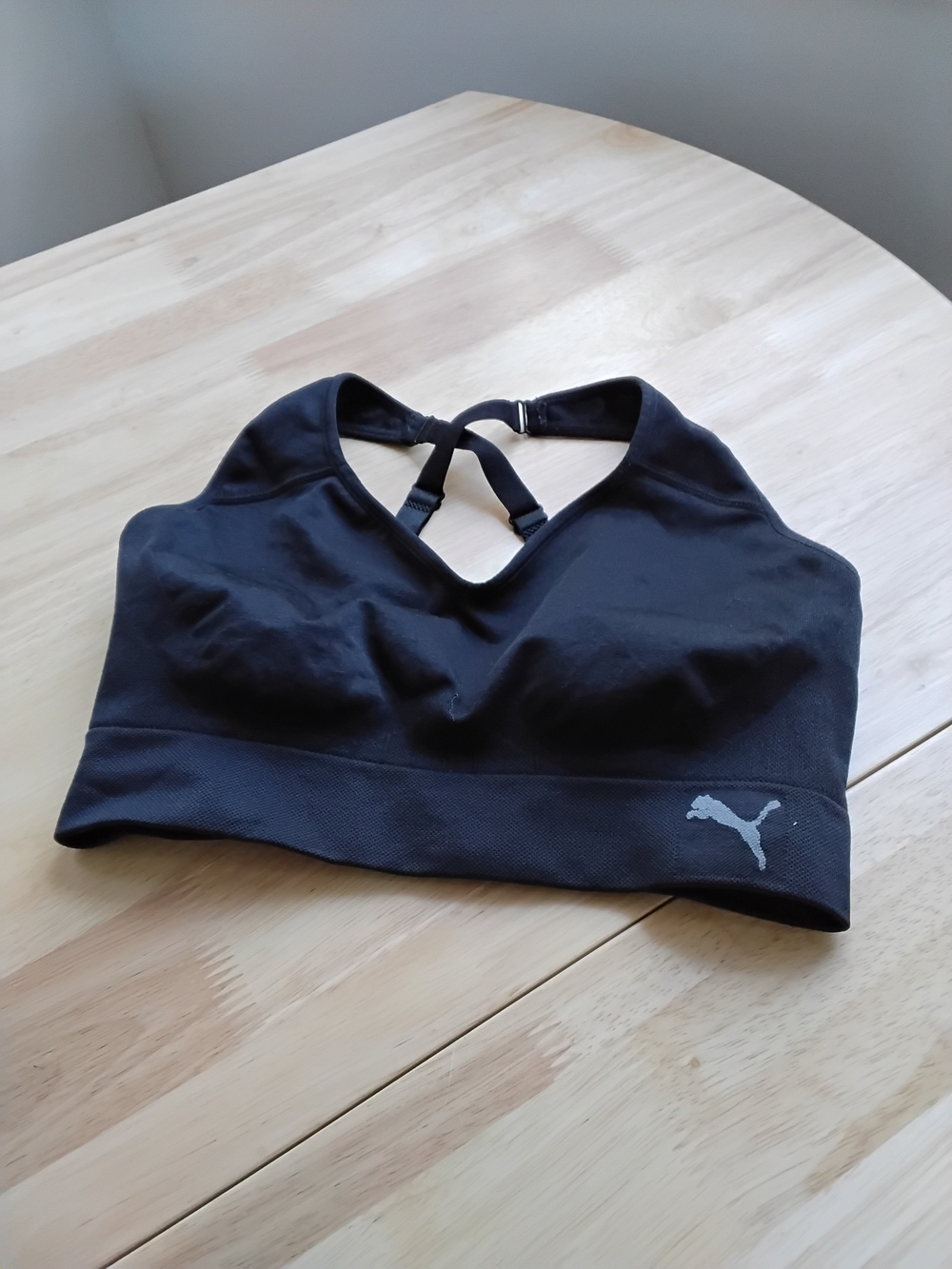 Puma Black Sports Bra with Racerback Straps